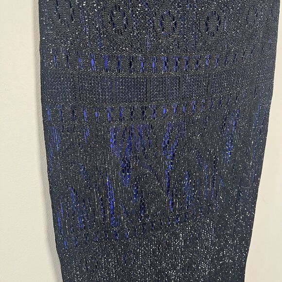 Vintage Rampage Dress Women’s Large Black Blue Mesh Maxi Y2K Whimsigoth USA - Picture 6 of 10